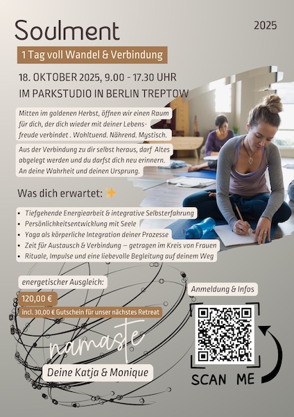 Highlight des 4. Quartals - mein Tagesworkshop Soulment zusammen mit Monique Cieslik. 